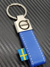 Volvo blue leather keyring new - blue,