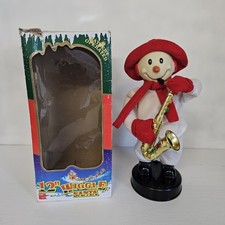 VINTAGE 12” ANIMATED MUSICAL SAXOPHONE PLAYING SNOWMAN CHRISTMAS 