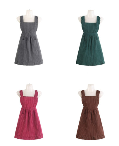 Cute ruffle striped apron - cute,