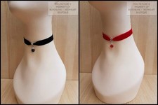 Chic Velvet Choker with Matching Frost Dangle Pendant - Handmade to Order