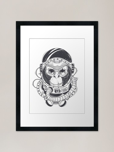 Space monkey framed art print - monkey,