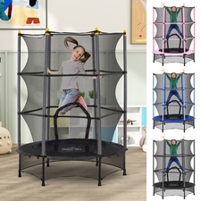 4.6FT/75" Kids Trampoline with Safety Enclosure, for Ages 3-10 Years