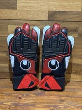 Uhlsport PowerLine Supersoft Goalkeeper Gloves Adults Size 9 Black Red New