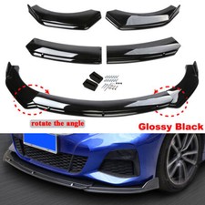 Universal Glossy Car Front Bumper Chin Lip Spoiler Splitter Protector Guard Kit