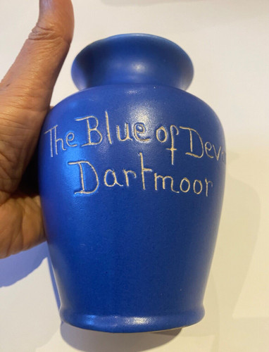 Blue devonmoore pottery vase