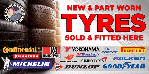 Tyres banner garage tyre - tyres,