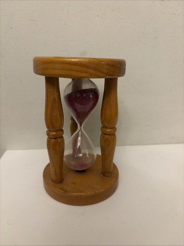 Vintage pine wooden hourglass - vintage,