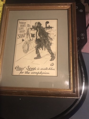 Vintage framed 1902 pears soap - framed,