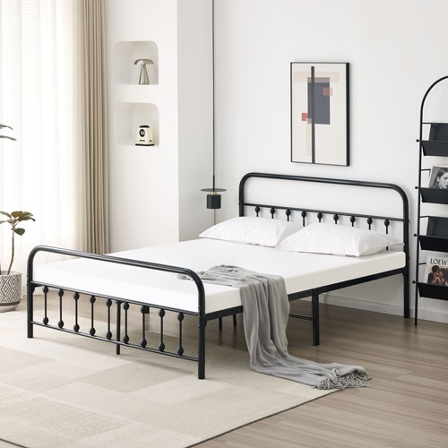 Metal bed frame with headboard - metal,