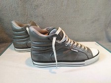 British Knights Leather High Top Trainers Grey BK Knights Shoes Y2K UK 10 EUR 45