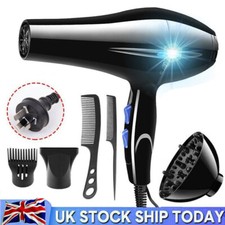 Hair Dryer 2200W Professional Style Nozzle Quiet Blower Pro Salon Dryer Blow UK