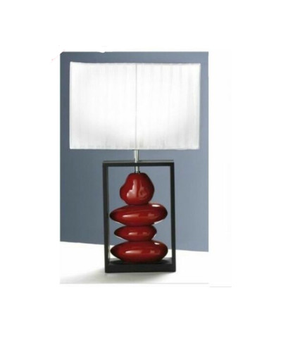Red ceramic pebble tube wood - red,