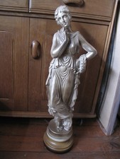 Vintage Gold  Large Chalk Greek Goddess Aphrodite  Statue 26" Inches Tall
