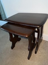 Ercol Set 2 Dark Elm Nest Side