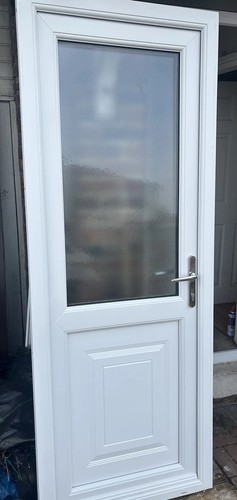 White upvc back door and - upvc, frame