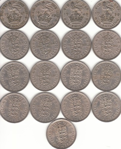 One shilling coins - one,