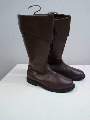 Mens brown pvc pirate boots - mens,