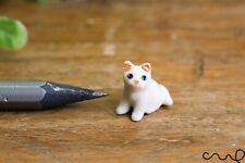 Hand Painted White Cat Tiny