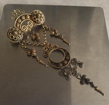 Antique Scandinavian Swedish 830S Silver Large Filigree Brooch Pin Very Rare