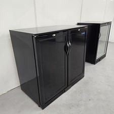 Bottle Fridge Double Glass Chiller Cooler BackBar Black 198L Polar GE998