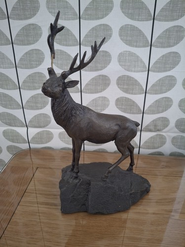 Bronze like stag sculpture - sculpture, on