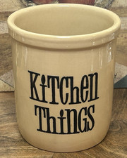 KITCHEN THINGS Utensil Holder Jar Crock 5.5" T G Green England Church Gresely UK