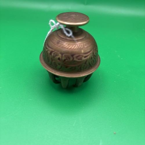 Brass claw bell - 5cm, red