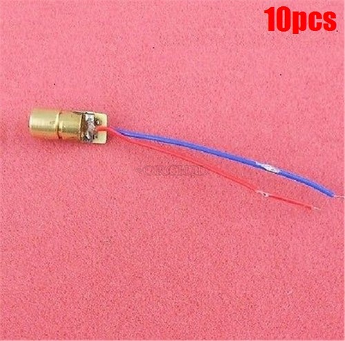 10pcs 650nm 6mm 5mw mini - 650nm, 3v