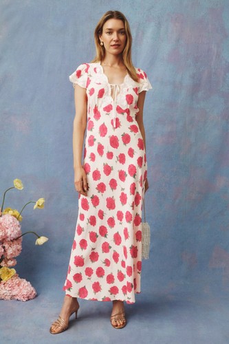 Rixo white red rose floral - rixo,