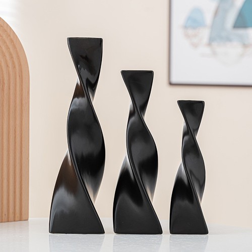 Geometric twist ceramic vase - geometric,