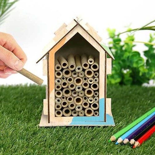 Wooden bee hotel handmade - by,