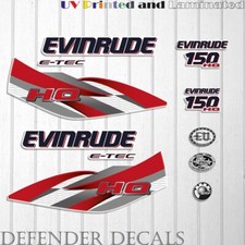 Evinrude 150 hp etec HO 2009-2013 outboard engine decal sticker set White Cowl