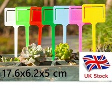 UK Stock 7 Inch / 17.6 cm Coloured Plastic T Type Plant Label Tags Garden Pots
