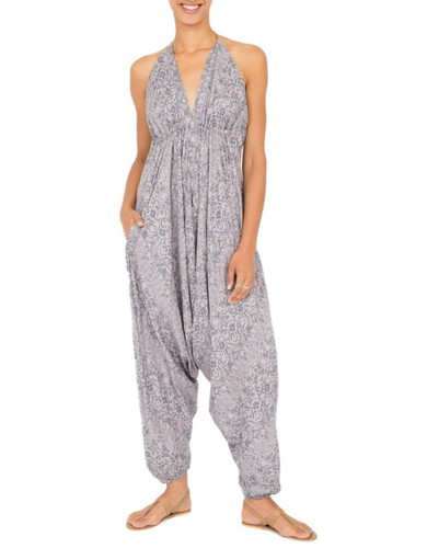 Halter harem jumpsuit grey - jumpsuit, in