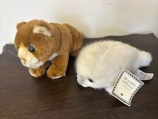 Vtg Russ Berrie Yomiko Classics Lioness & Baby Seal Plush Stuffed Animal