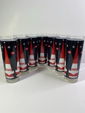 Vintage Libbey Holt Howard DQ Dairy Queen Santa Gnome Drinking Glasses Set Of 7