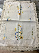 VINTAGE IVORY IRISH LINEN HAND