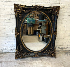 Antique French Rococo Baroque Style Parcel Gilt Wall Mirror (Can Deliver)