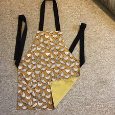 Childs apron, handmade. Age 3 to 5 in funky chicken fabric