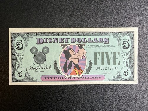 Disney dollar goofy 1988 - disney,