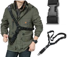 Tactical One Single Point Sling Strap Bungee Nylon Rifle Gun Sling Adjustable