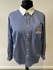 Ralph Lauren Women's Shirt Size 1X Blue White Stripes Official Wimbledon 25” PTP