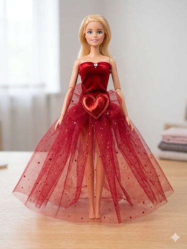 Red barbie doll wedding dress - barbie,