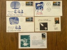 5 Original First Day Covers 1969 Moon Landing Apollo 9 Space Interest