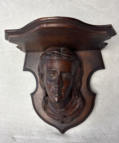 Antique hand carved wood wall - hand,