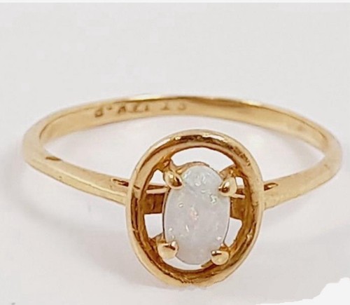 Vintage 10k gold oval - gold, loop