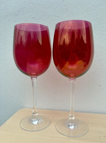Vintage hand blown - hand-blown, raspberry