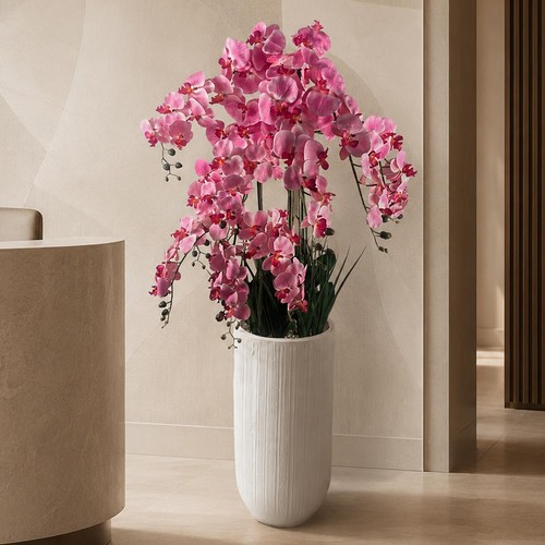 Artificial pink orchid - pink, potted