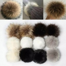 Soft Faux Fur Ball Pom Pom with Snap Button DIY Hat Clothes Keyrings Sewing