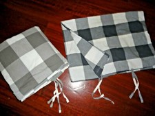 IKEA EMMIE RUTA GRAY & WHITE GINGHAM PLAID CHECK STRIPE (2PC) TWIN DUVET SET